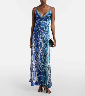 Animal-print silk slip dress | Camilla