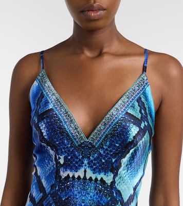 Animal-print silk slip dress | Camilla