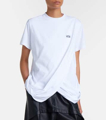Double L draped cotton T-shirt | Loewe
