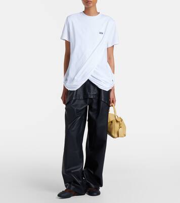 Double L draped cotton T-shirt | Loewe