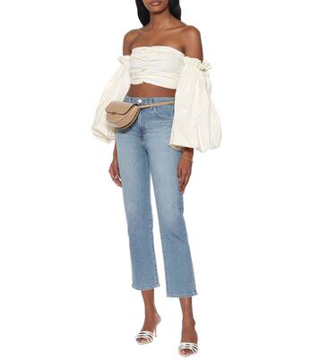 Top Phoebe raccourci à encolure bardot | Rotate