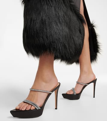 Verzierte Plateausandalen aus Leder | Gianvito Rossi