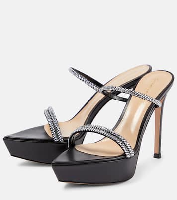 Verzierte Plateausandalen aus Leder | Gianvito Rossi