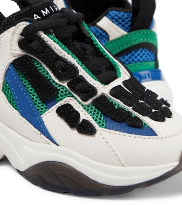 Bone suede-trimmed sneakers | Amiri Kids
