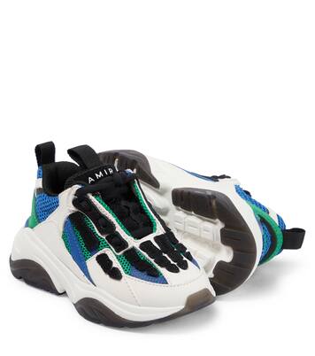 Bone suede-trimmed sneakers | Amiri Kids