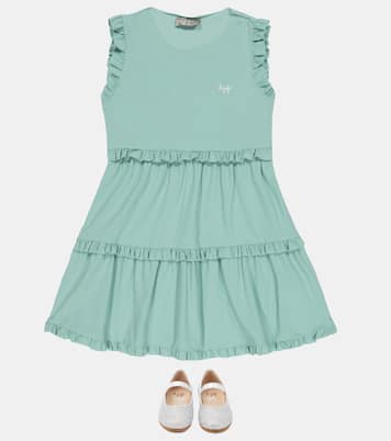 Ruffle-trimmed jersey dress | Il Gufo