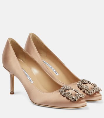 Hangisi 70 embellished satin pumps | Manolo Blahnik