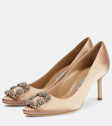 Hangisi 70 embellished satin pumps | Manolo Blahnik
