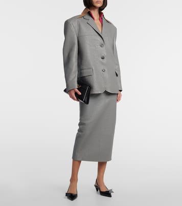 Falda tubo de piel de tiro alto | Prada