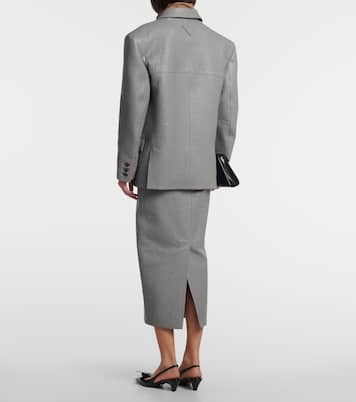 Falda tubo de piel de tiro alto | Prada