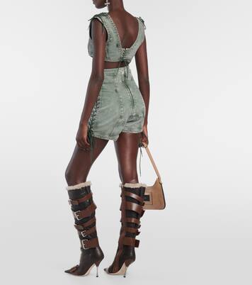 X KNWLS Top aus Denim | Jean Paul Gaultier