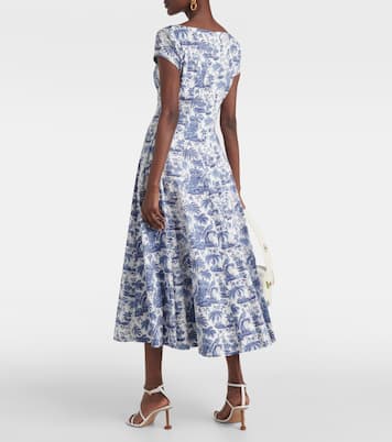 Vestido midi Wells de algodón floral | Staud