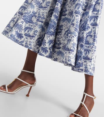 Vestido midi Wells de algodón floral | Staud