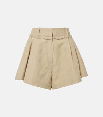 Fringed high-rise cotton-blend shorts | Rabanne