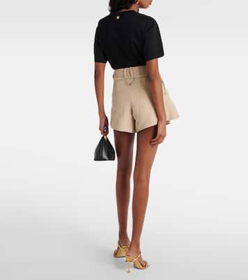 Fringed high-rise cotton-blend shorts | Rabanne