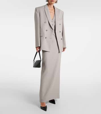 Falda larga Column de lana virgen | Wardrobe.NYC