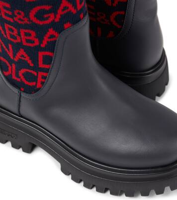 Logo leather ankle boots | Dolce&Gabbana Kids