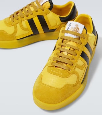 Clay leather-trimmed sneakers | Lanvin