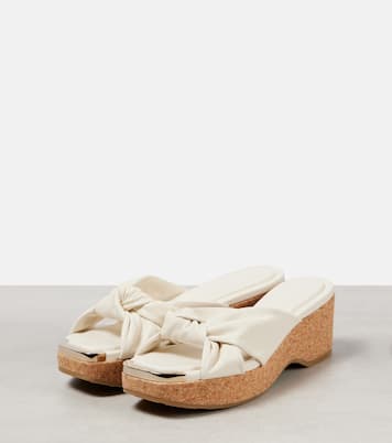 Avenue 50 leather wedge mules | Jimmy Choo