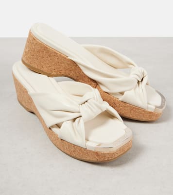 Avenue 50 leather wedge mules | Jimmy Choo