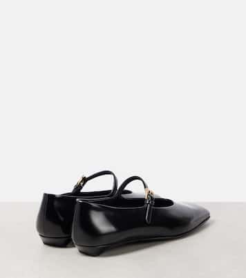 Brushed leather Mary Jane flats | Prada