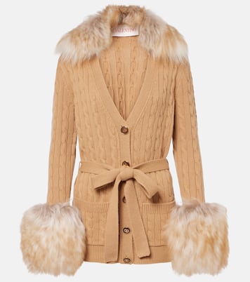 Cárdigan de cachemir con borrego | Valentino