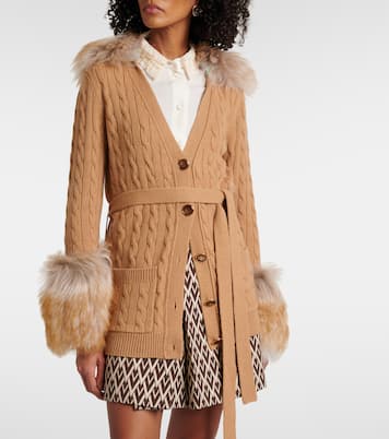 Cárdigan de cachemir con borrego | Valentino