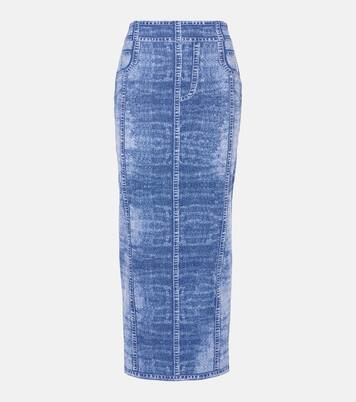 Bedruckter Midirock aus Strick | Balmain