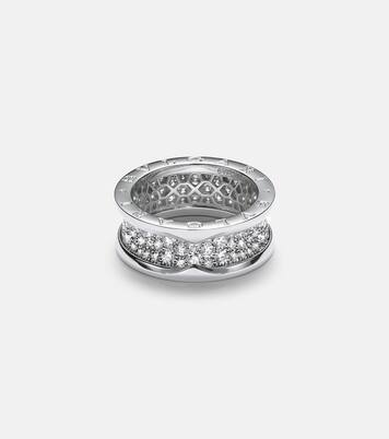 B.Zero1 18kt white gold ring with diamonds | Bvlgari