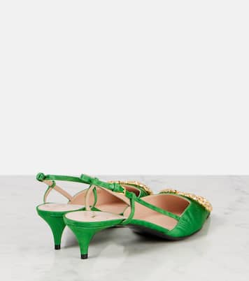 Slingback-Pumps VLogo Signature 40 aus Satin | Valentino Garavani