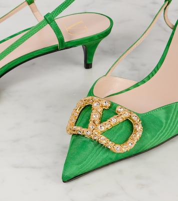 Slingback-Pumps VLogo Signature 40 aus Satin | Valentino Garavani