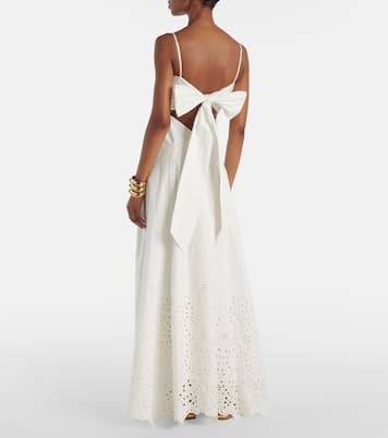 Robe longue en coton à broderies anglaises | Self-Portrait