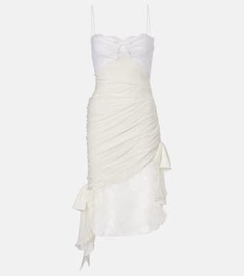 Miniabito in georgette di seta con pizzo | Alessandra Rich