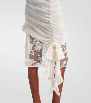 Miniabito in georgette di seta con pizzo | Alessandra Rich