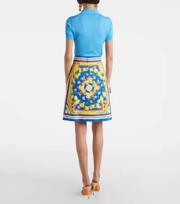 Falda corta en mezcla de algodón estampada | Dolce&Gabbana