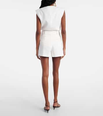 Runo high-rise linen-blend shorts  | Veronica Beard