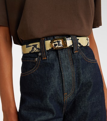 Saddle 30mm snake-effect leather belt | Khaite