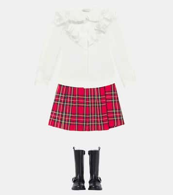 Pleated plaid skort | Monnalisa