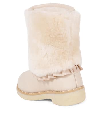Rosalen shearling-trimmed leather boots | Donsje