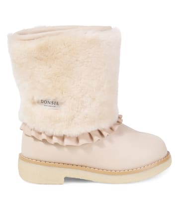 Rosalen shearling-trimmed leather boots | Donsje