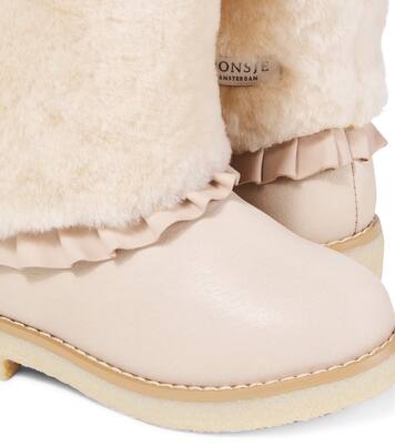 Rosalen shearling-trimmed leather boots | Donsje