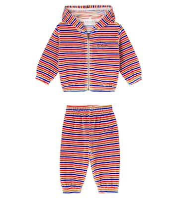 Baby striped velvet hoodie and sweatpants set | Bobo Choses