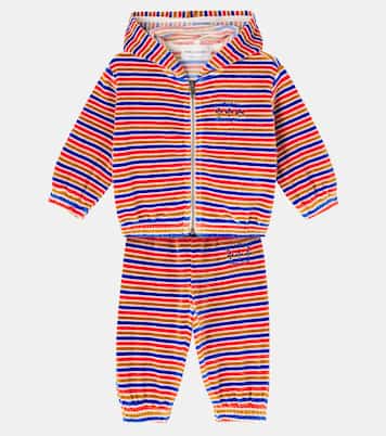 Baby striped velvet hoodie and sweatpants set | Bobo Choses