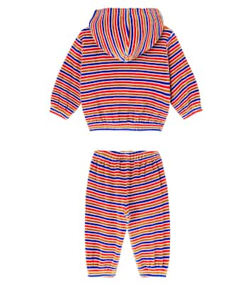 Baby striped velvet hoodie and sweatpants set | Bobo Choses