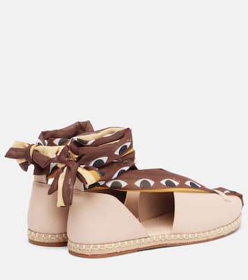 绑带式皮革草编鞋 | Farm Rio