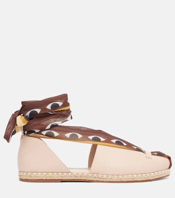 绑带式皮革草编鞋 | Farm Rio