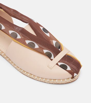 绑带式皮革草编鞋 | Farm Rio