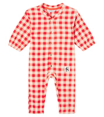Baby gingham fleece onesie | Mini Rodini