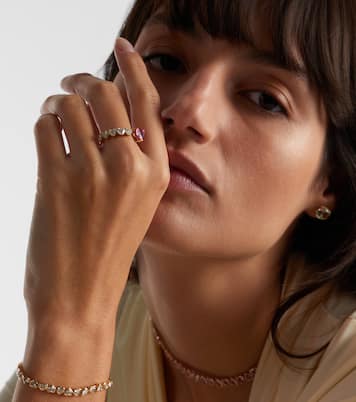 18kt gold ring with sapphire and diamonds | Shay Jewelry
