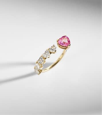 18kt gold ring with sapphire and diamonds | Shay Jewelry